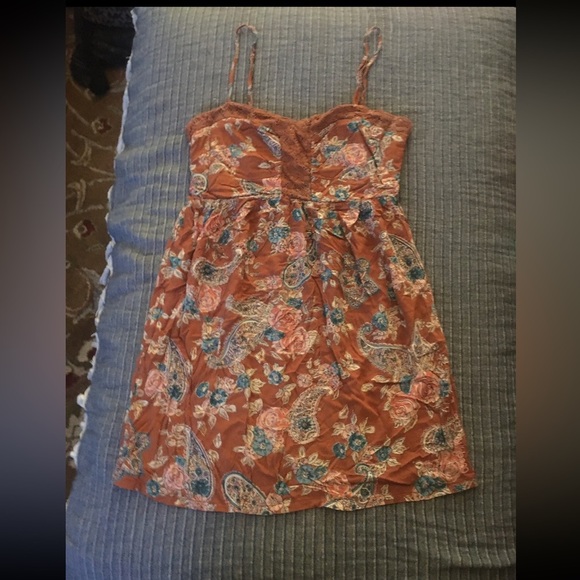 Billabong Boho Paisley Lace Crochet Vintage Mini Dress: M - Picture 1 of 6